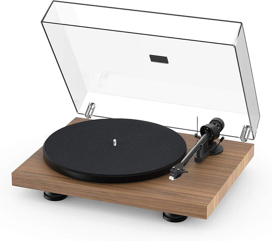 Debut Carbon EVO, Audiophile Turntable with Carbon Fiber Tonearm, Electronic Speed Selection and Pre-Mounted Sumiko Rainier Phono Cartridge (Satin Walnut)